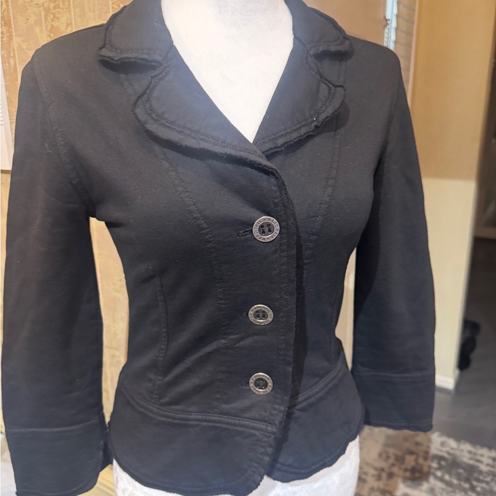 Women's Black‎ Hardtail Blazer Jacket size Small Cotton